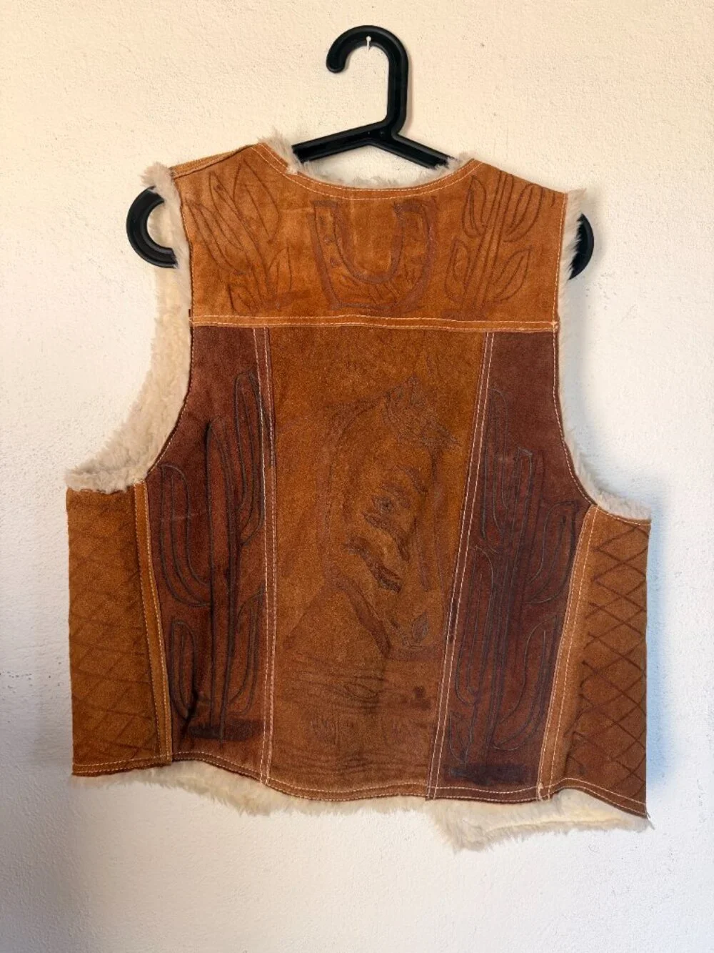 Genuine Leather Sheepskin lined Vest